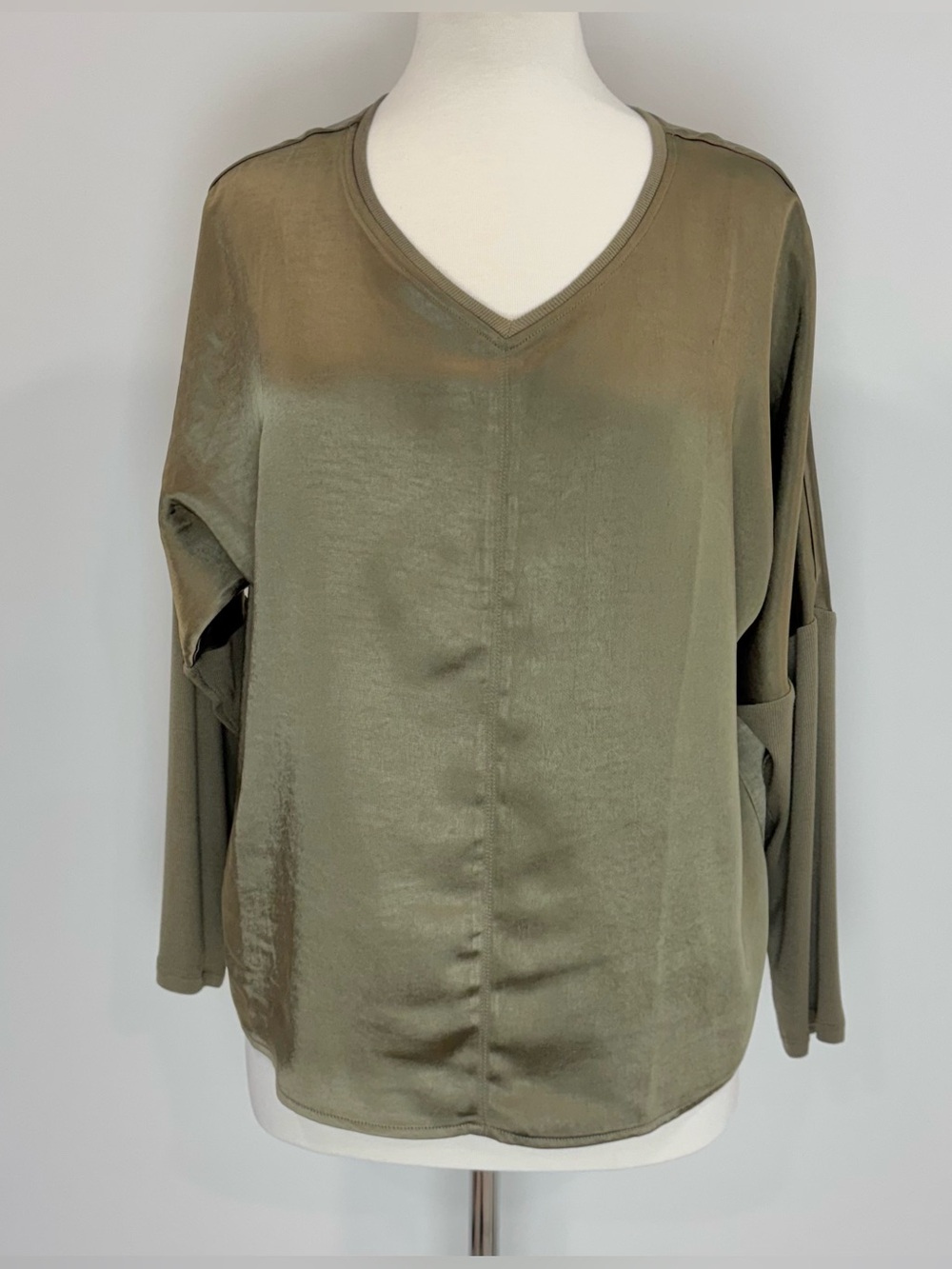 Melissa Nepton olive satin Cindy top - Picture 2 of 8